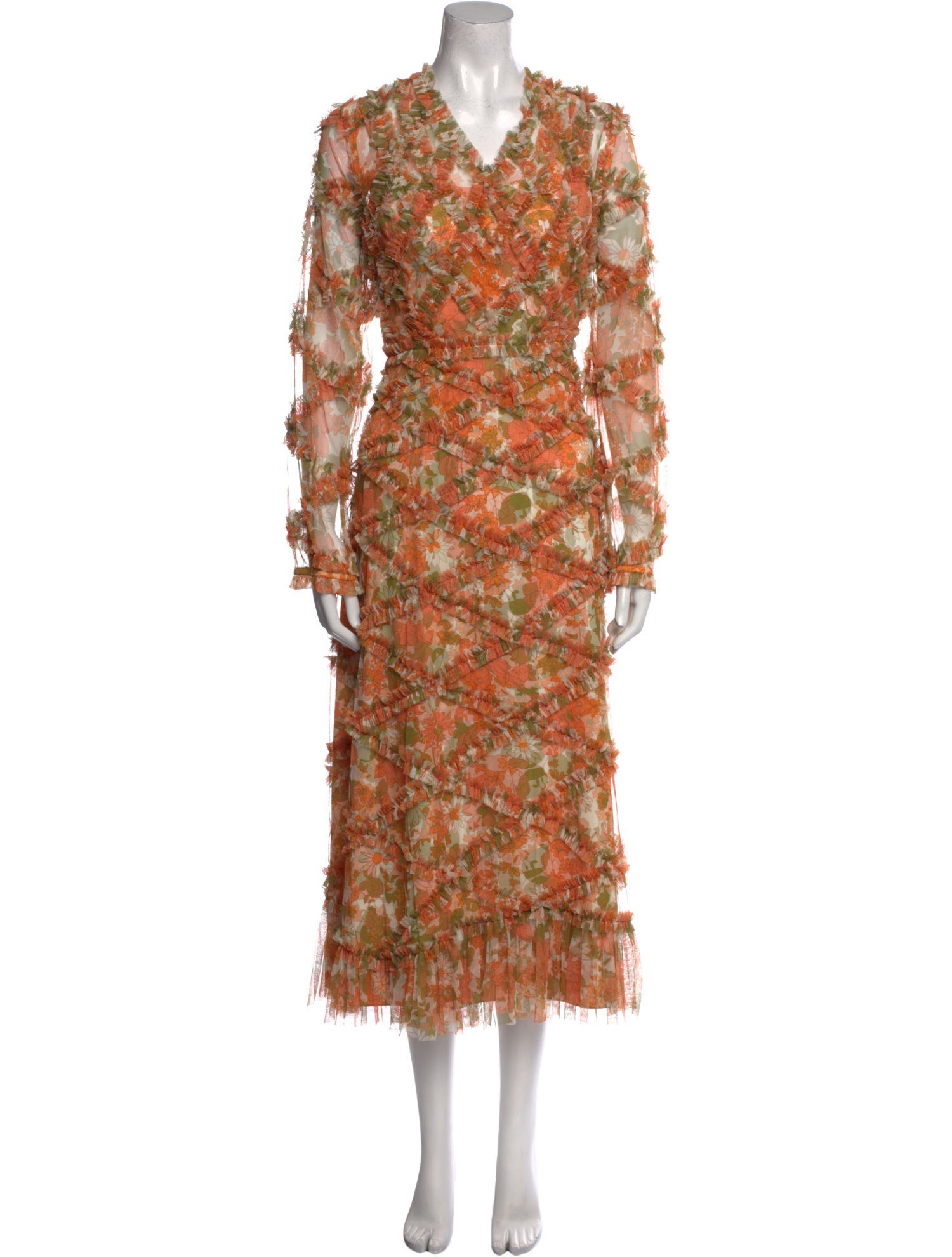 Mac Duggal Floral Print Long Dress w/ Tags