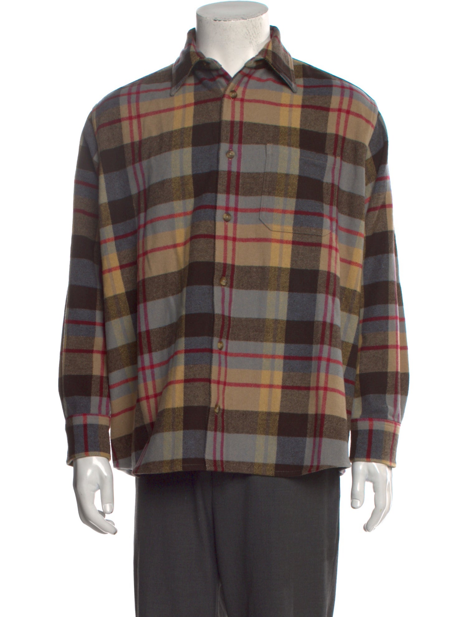 Madhappy Plaid Print Long Sleeve Shirt w/ Tags