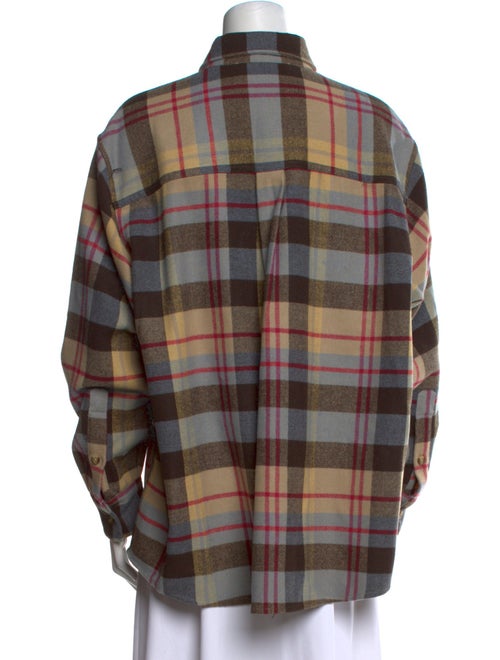 Madhappy Plaid Print Long Sleeve Button-Up Top