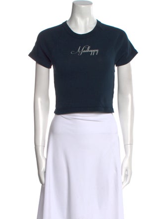 Madhappy Graphic Print Crew Neck Crop Top