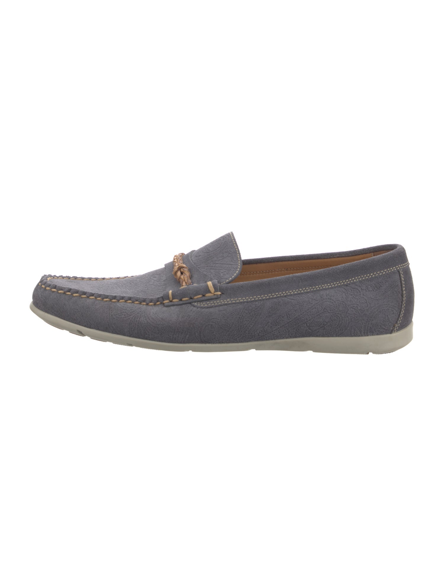 Martin Dingman Suede Braided Accents Loafers