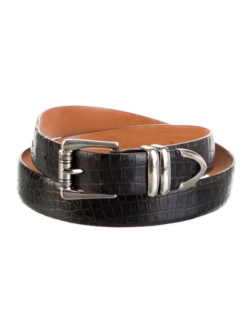 Martin Dingman Wide Crocodile Belt