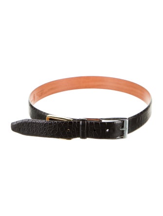 Martin Dingman Skinny Embossed Leather Waist Belt