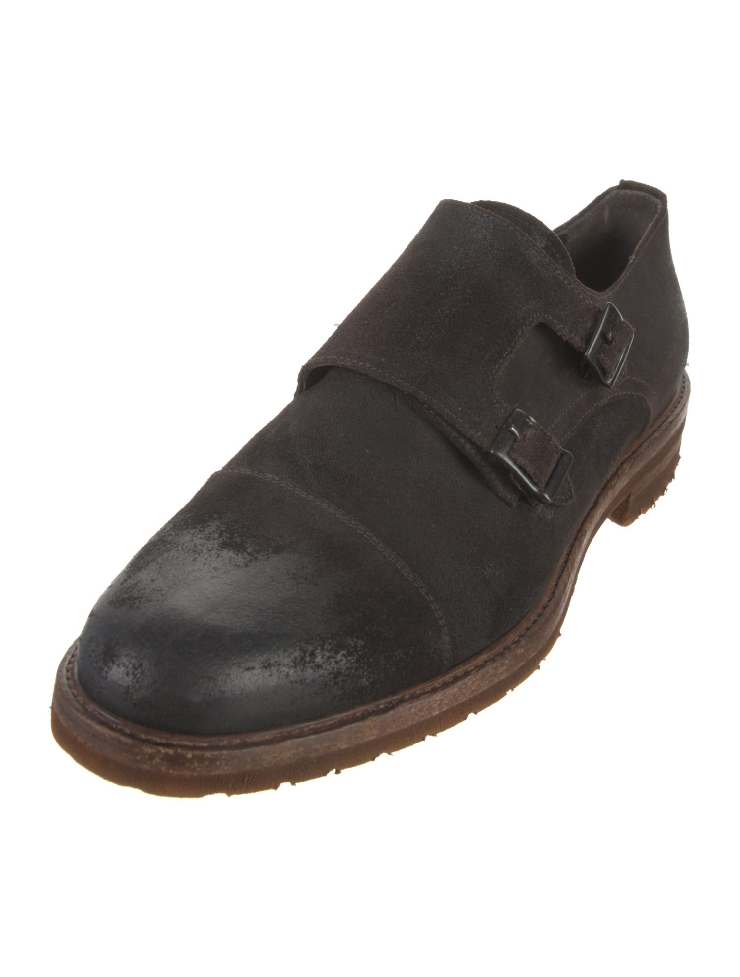 Martin Dingman Suede Monk Straps