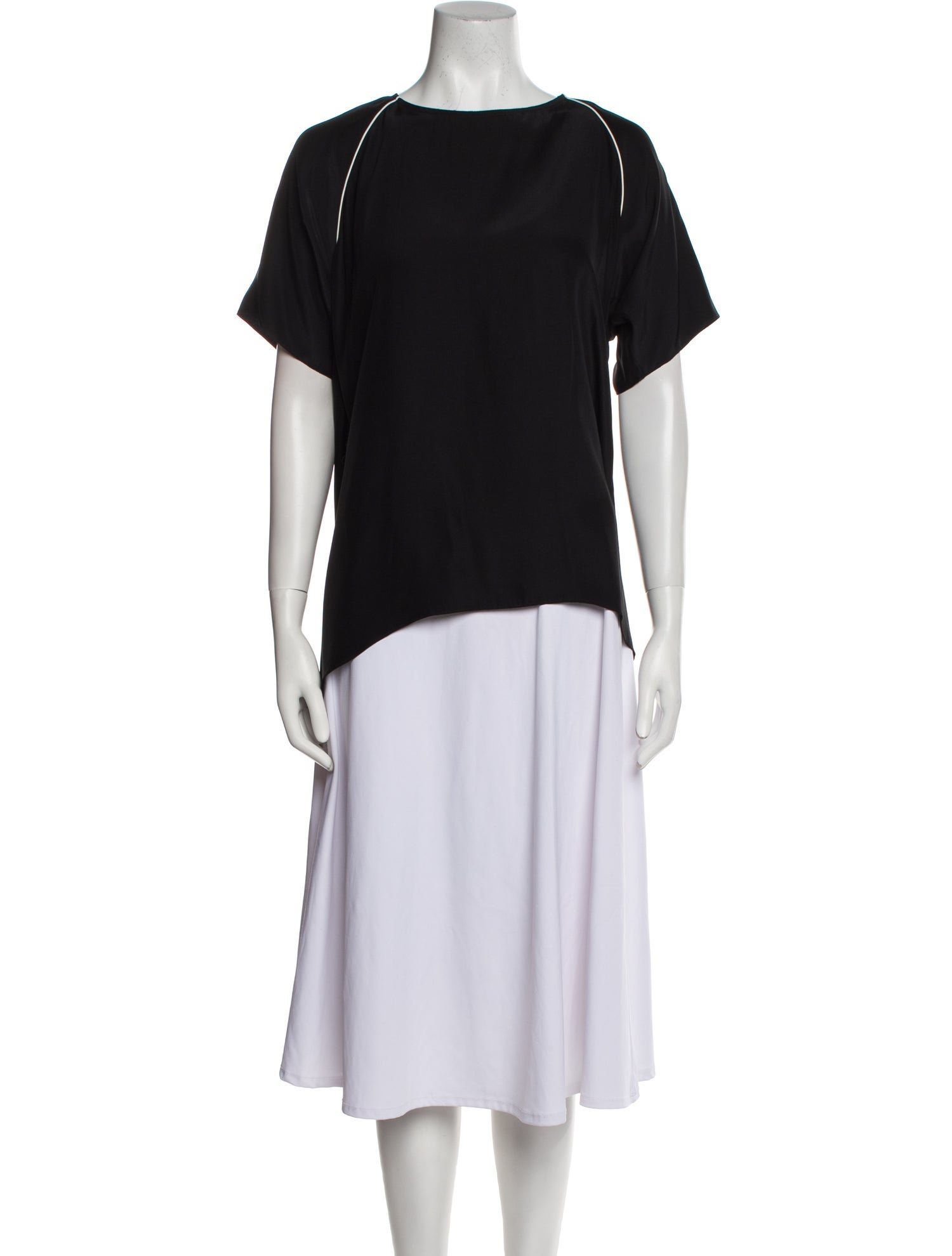 MAISON DE PAPILLON Silk Bateau Neckline T-Shirt w/ Tags