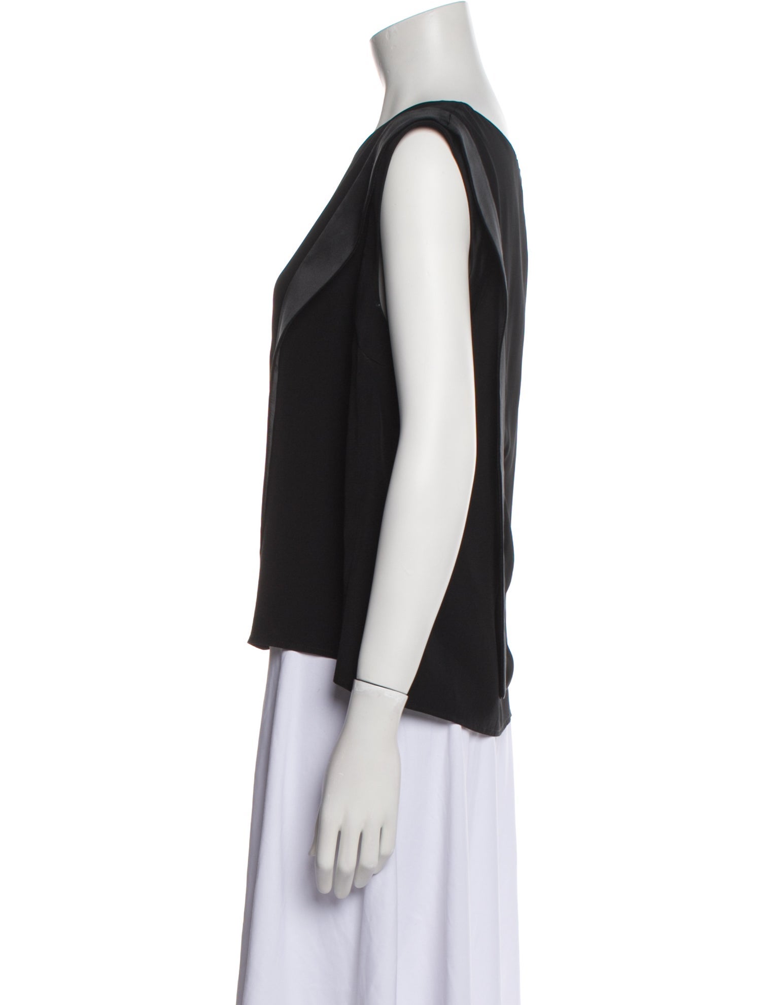 MAISON DE PAPILLON Silk Bateau Neckline Top w/ Tags