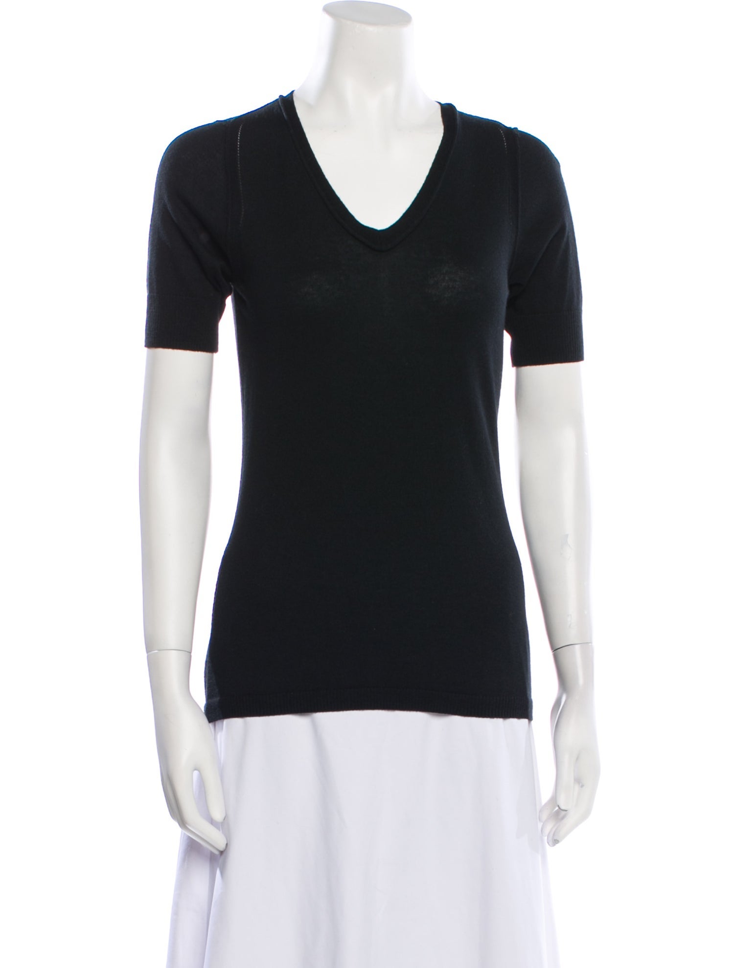 MAISON DE PAPILLON Silk V-Neck Sweater