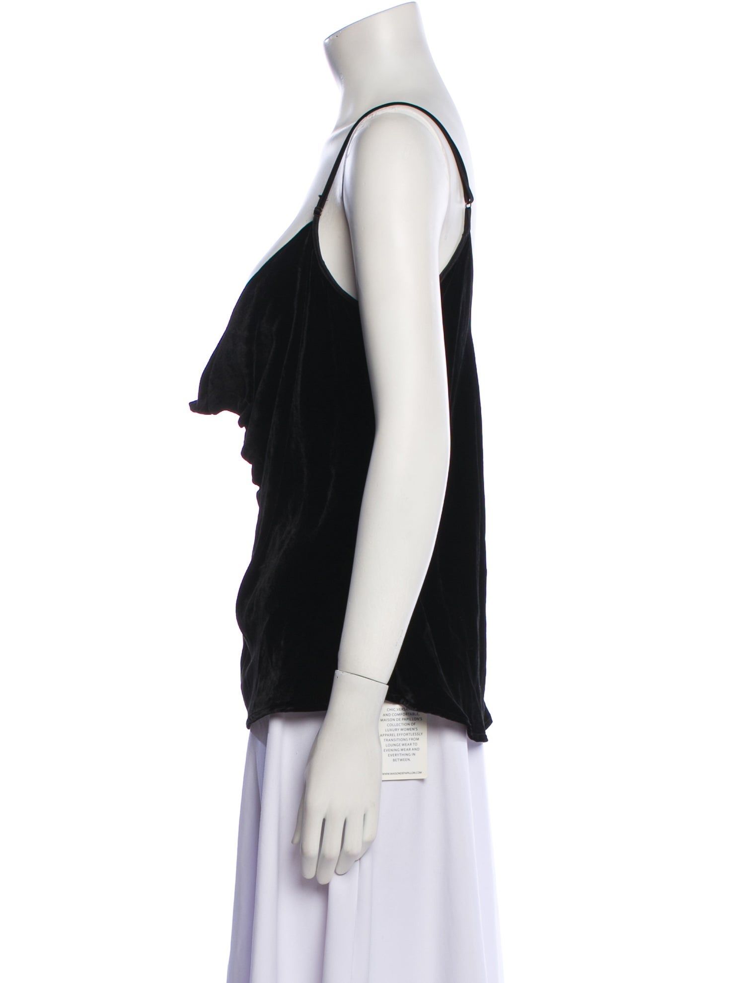 MAISON DE PAPILLON Silk Cowl Neck Top