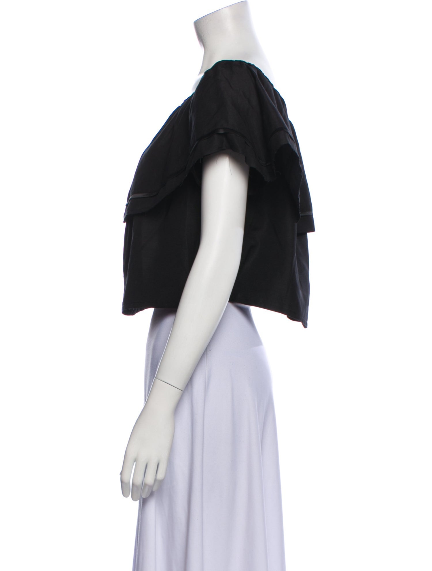 MAISON DE PAPILLON Silk Bateau Neckline Crop Top w/ Tags