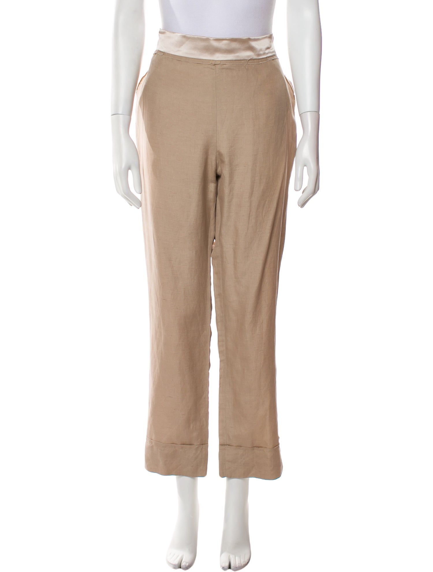 MAISON DE PAPILLON Silk Straight Leg Pants