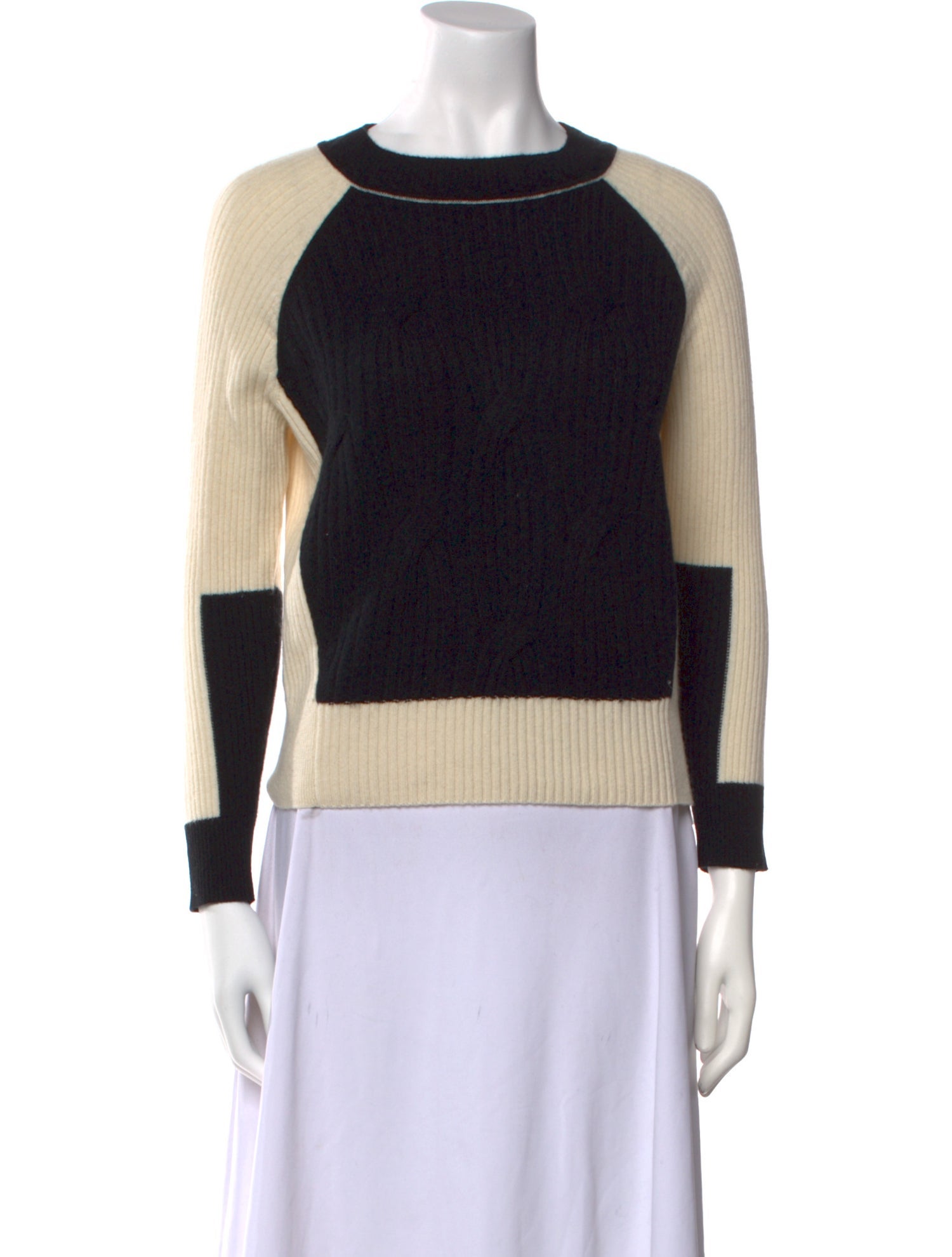 MAISON DE PAPILLON Cashmere Colorblock Pattern Sweater