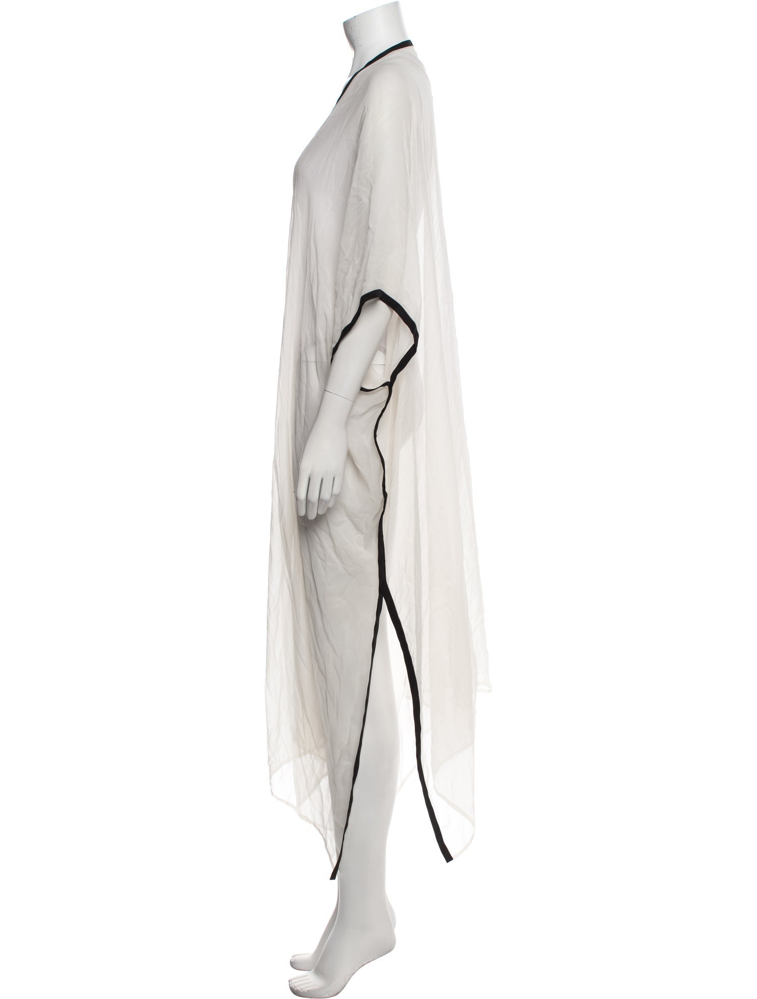 MAISON DE PAPILLON Silk Colorblock Pattern Robe
