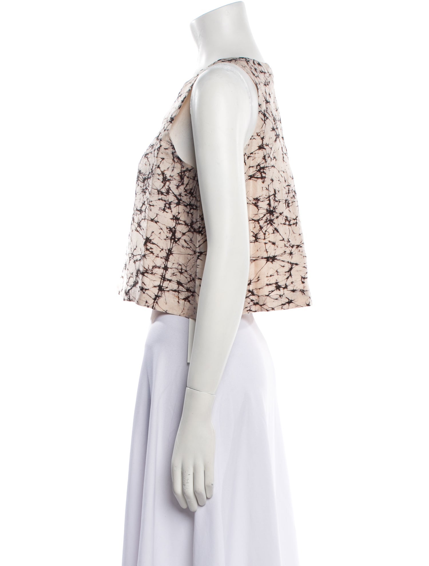 MAISON DE PAPILLON Silk Floral Print Crop Top w/ Tags