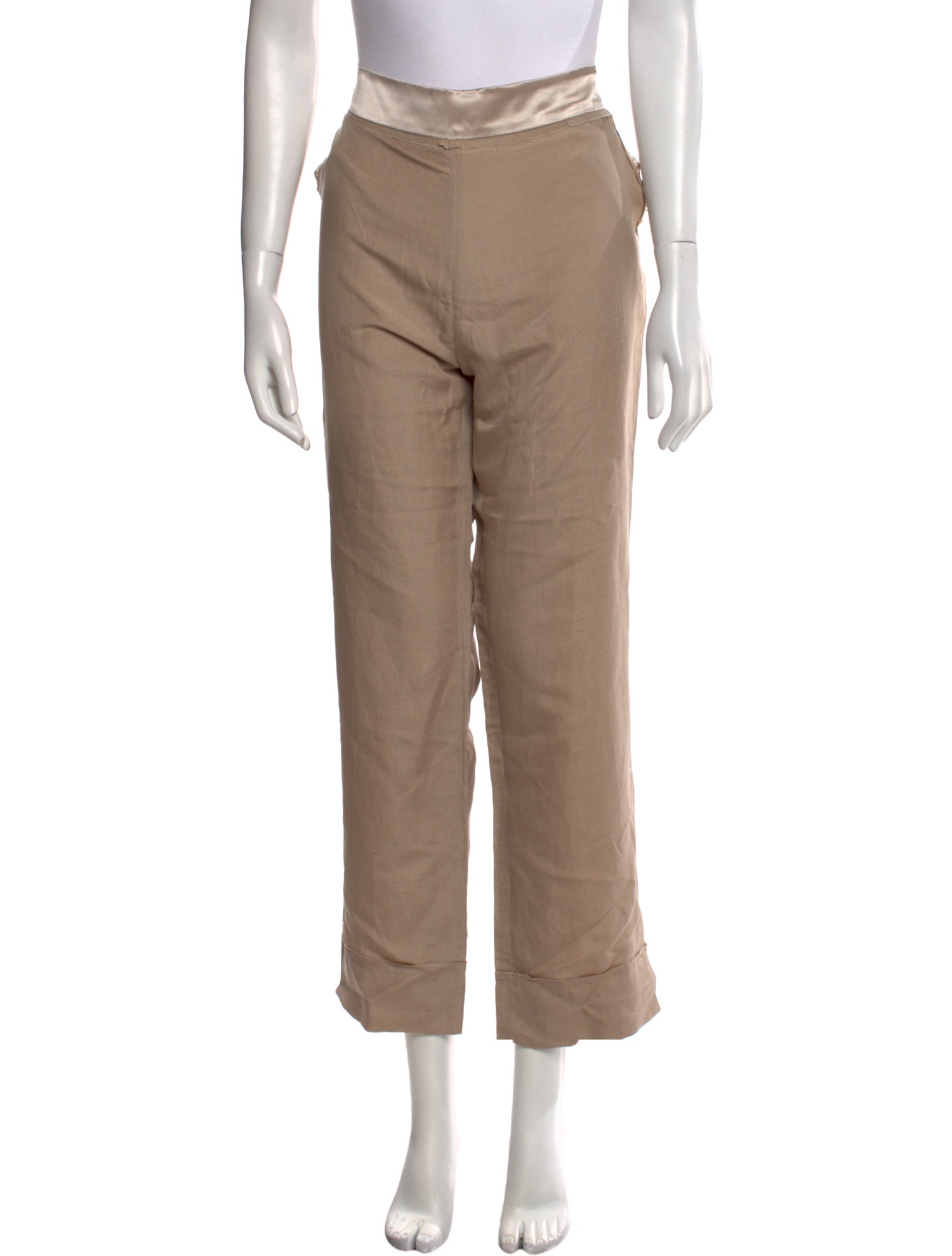MAISON DE PAPILLON Silk Straight Leg Pants