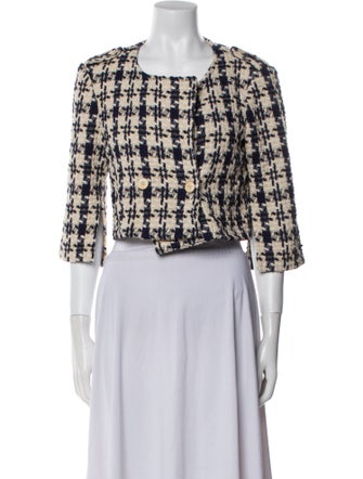 MAISON DE PAPILLON Houndstooth Print Evening Jacket