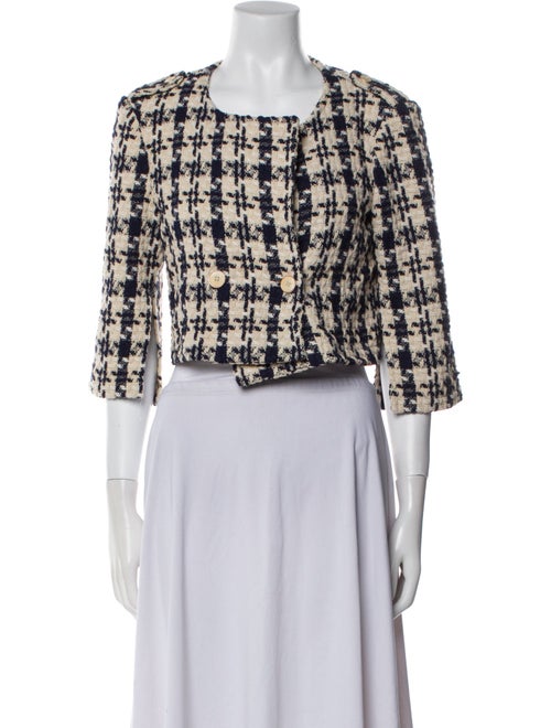 MAISON DE PAPILLON Houndstooth Print Evening Jacket