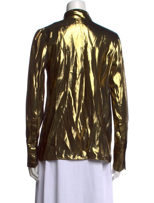 MAISON DE PAPILLON Silk Printed Button-Up Top