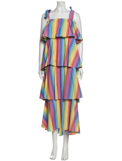 M.d.s. Stripes Striped Long Dress Yellow