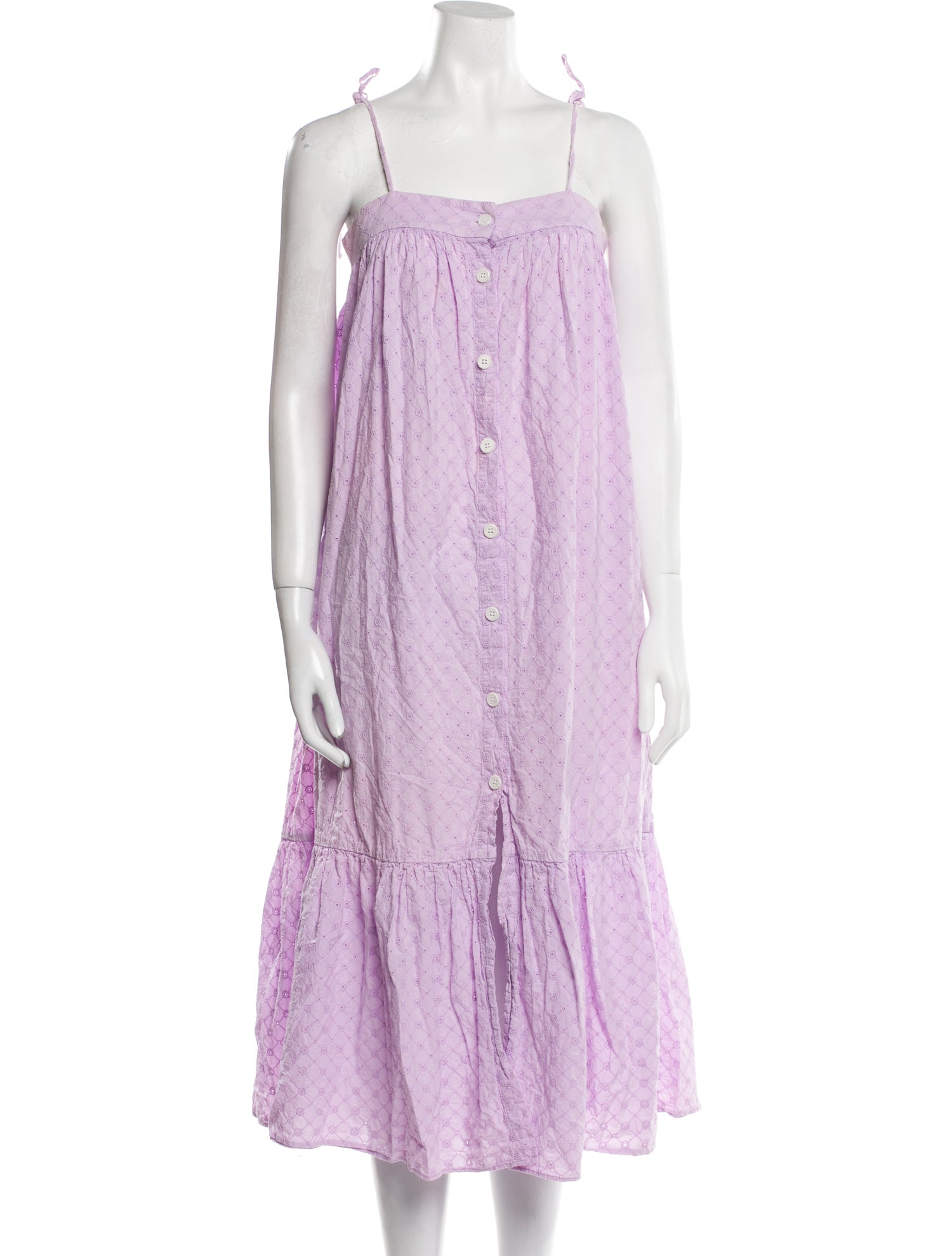 M.D.S. Stripes Square Neckline Long Dress