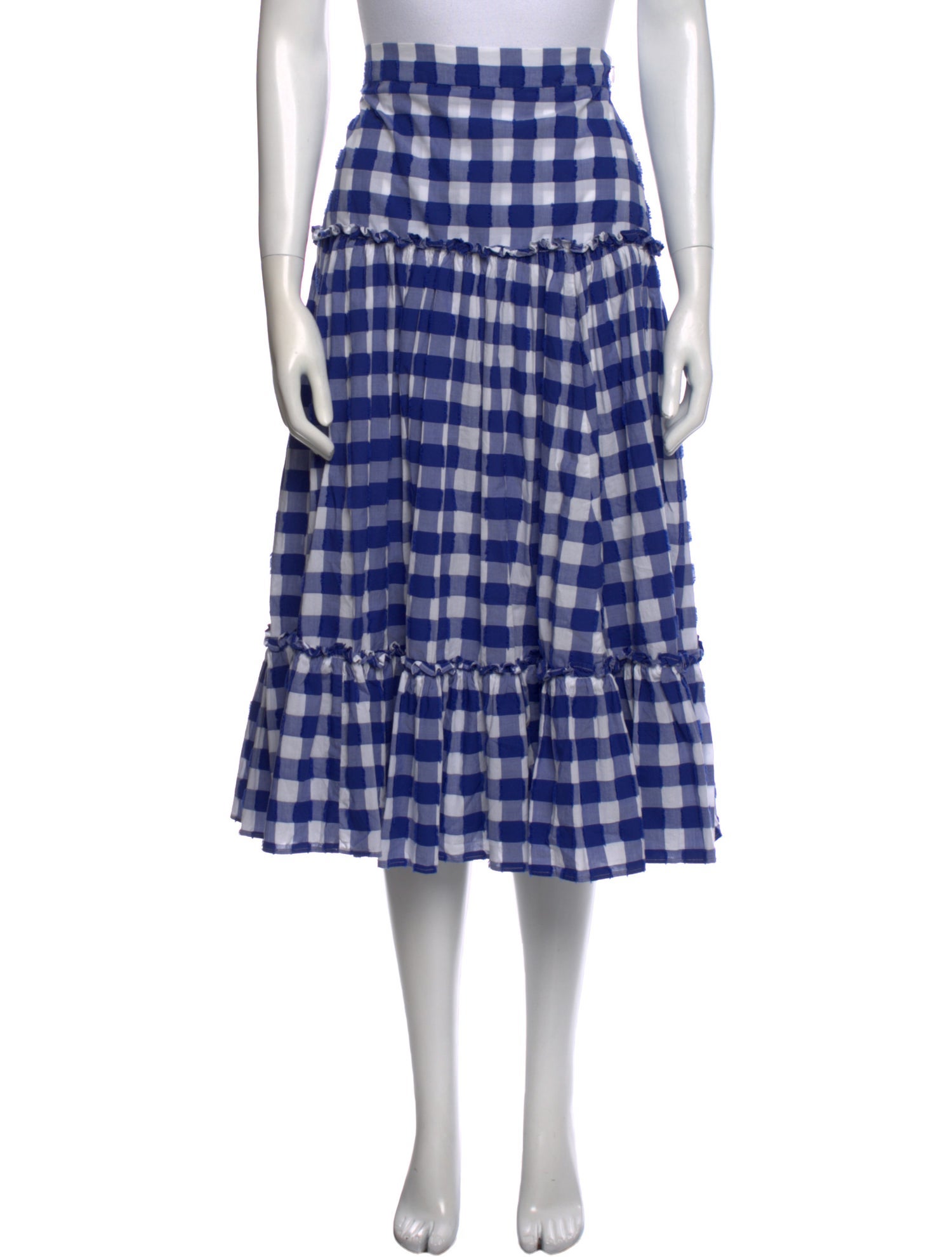 M.D.S. Stripes Plaid Print Midi Length Skirt