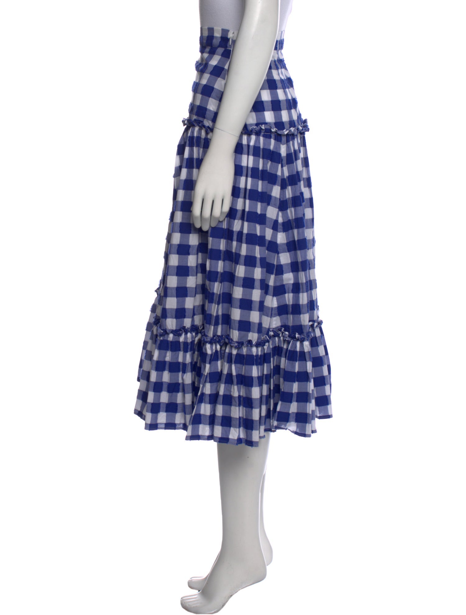 M.D.S. Stripes Plaid Print Midi Length Skirt