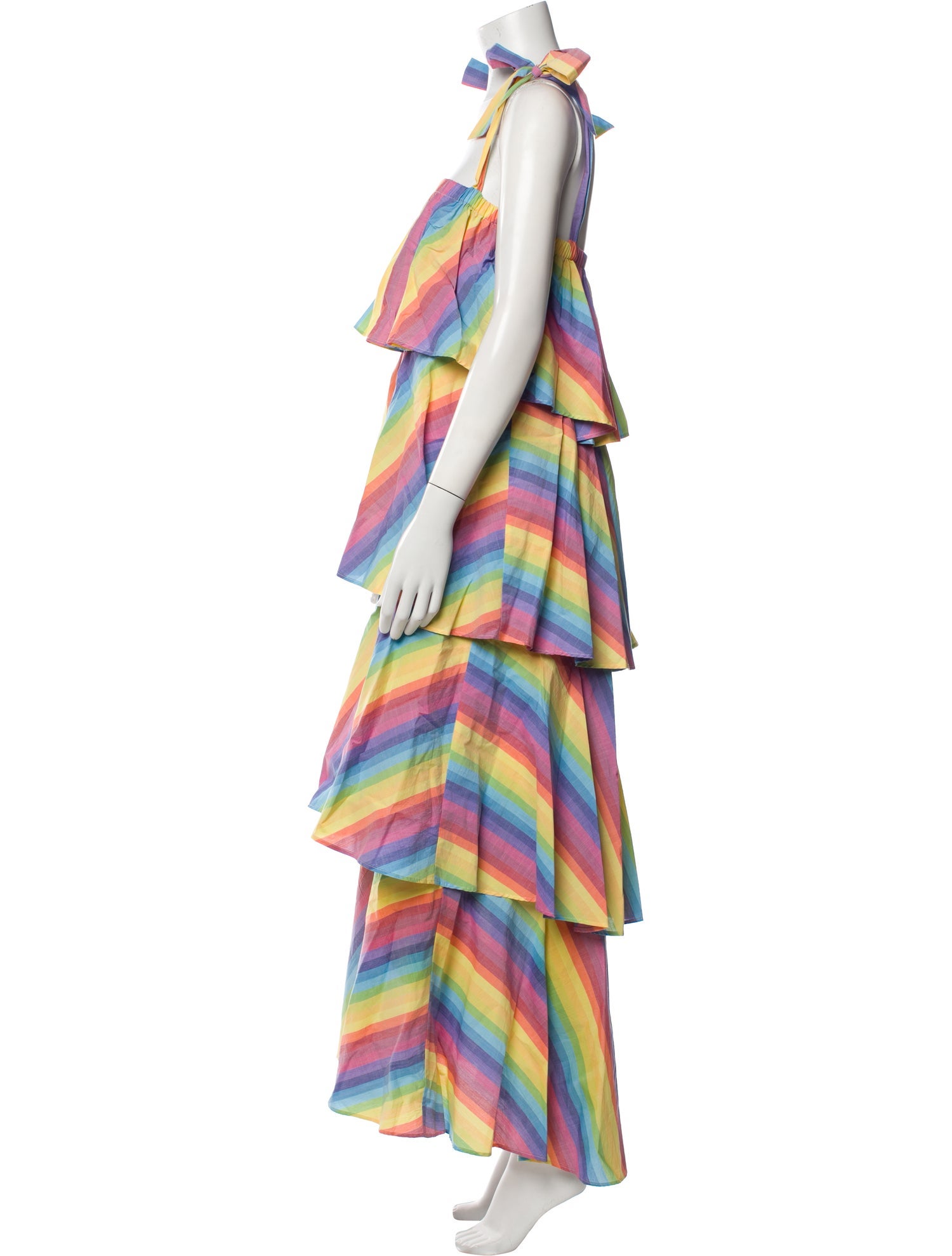 M.D.S. Stripes Printed Long Dress