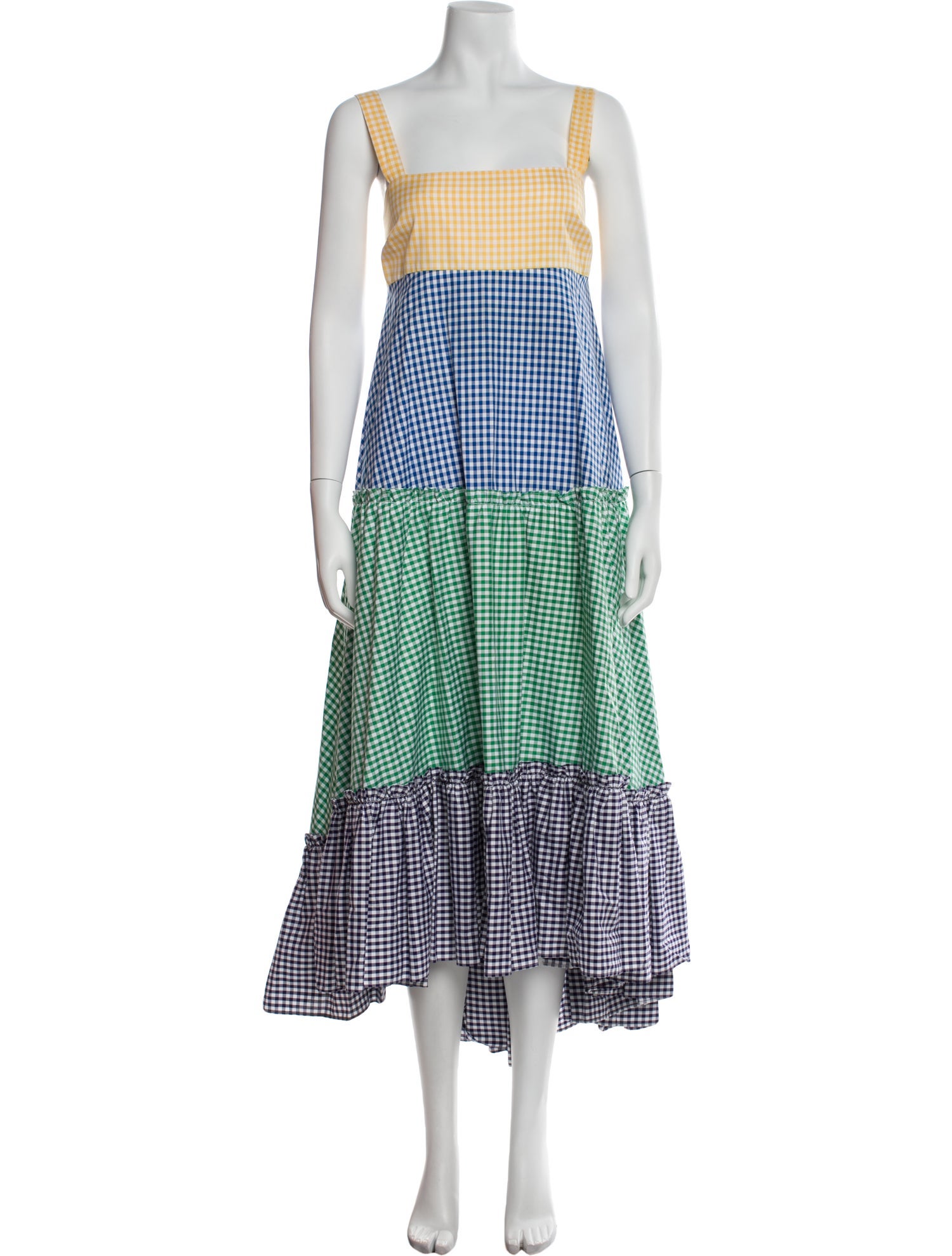 M.D.S. Stripes Plaid Print Long Dress