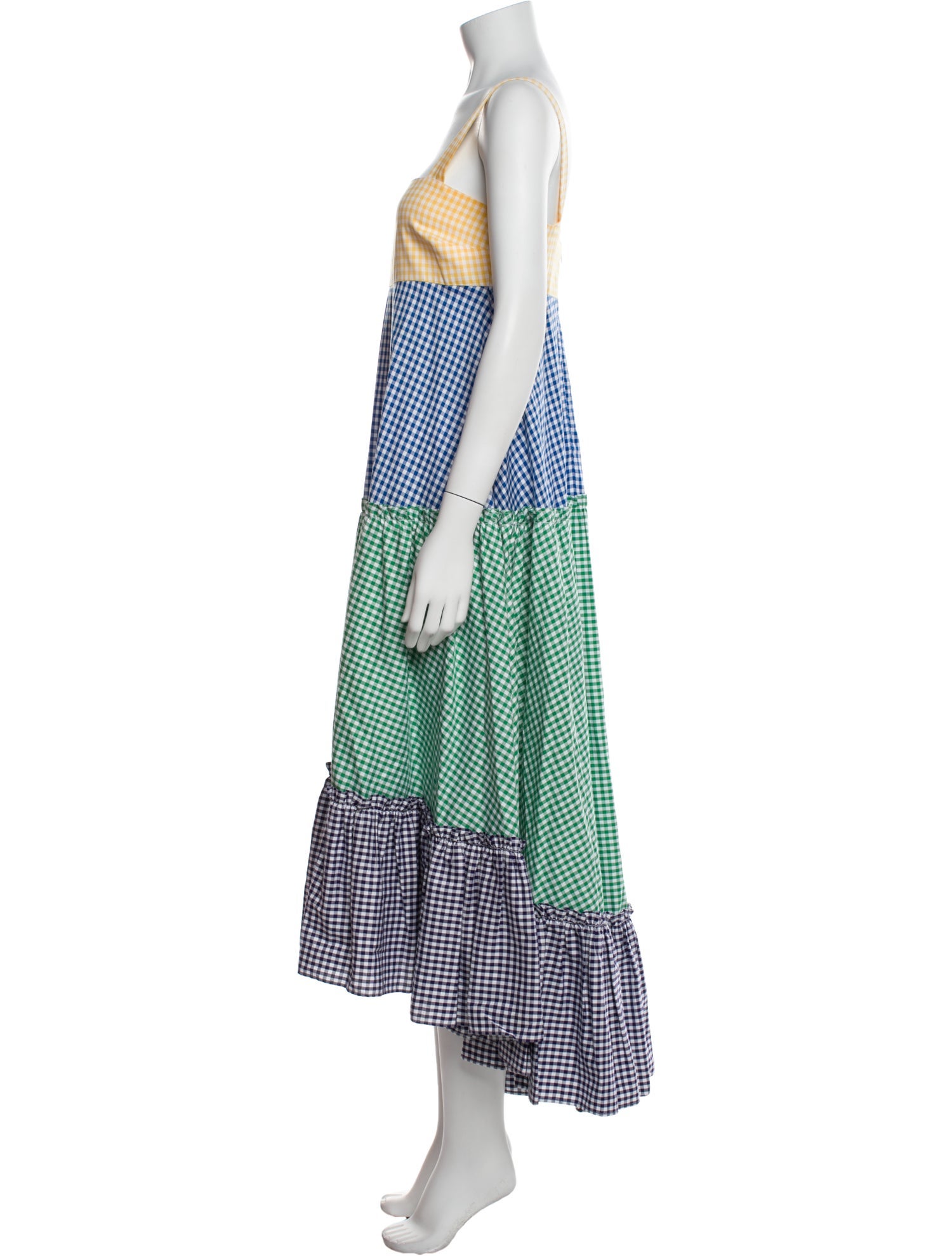 M.D.S. Stripes Plaid Print Long Dress