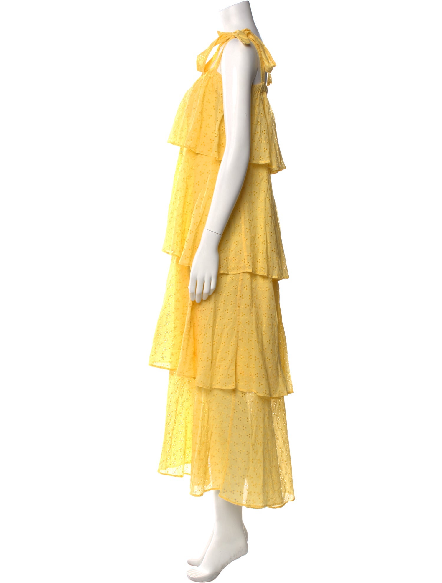 M.D.S. Stripes Square Neckline Long Dress