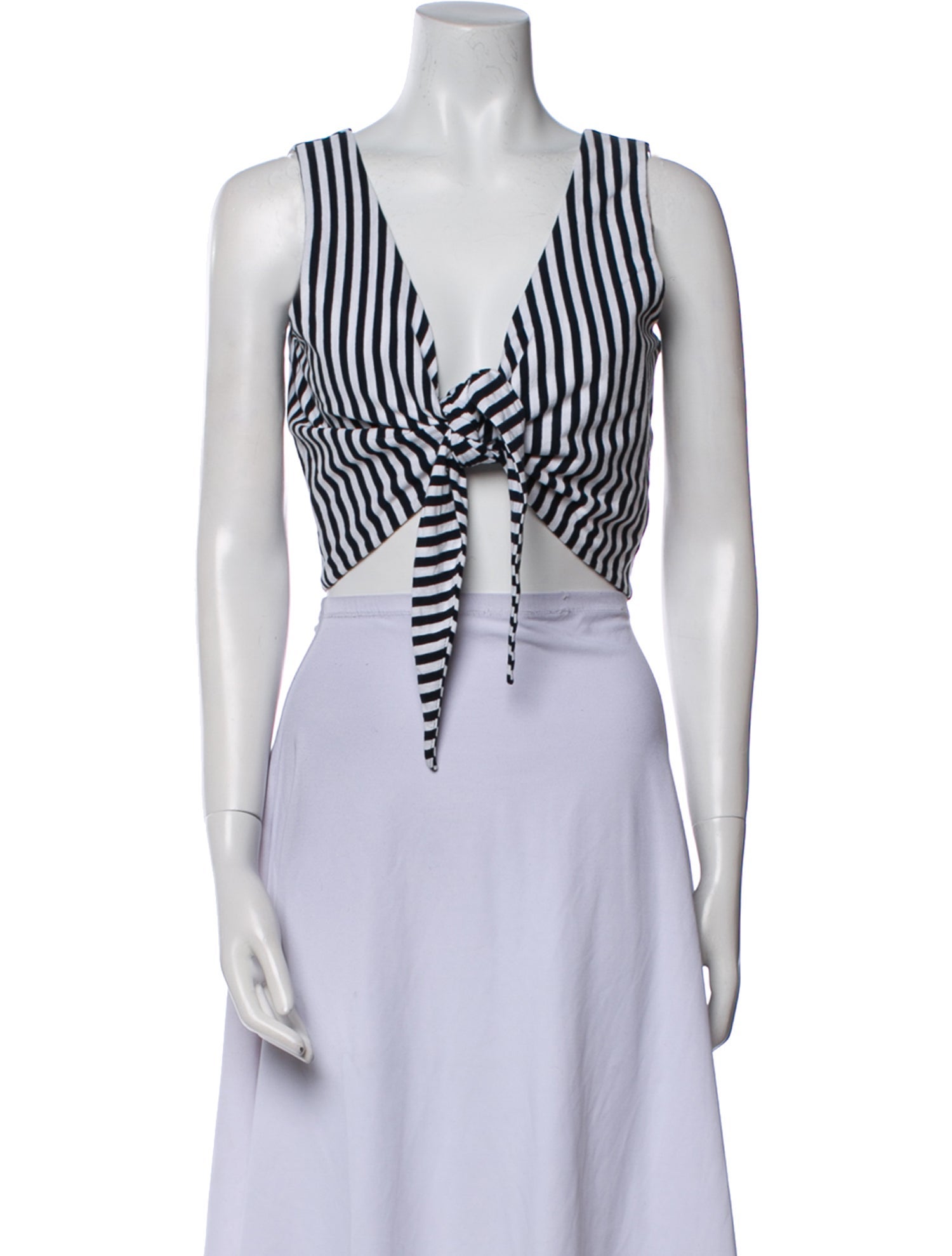 M.D.S. Stripes Striped V-Neck Crop Top