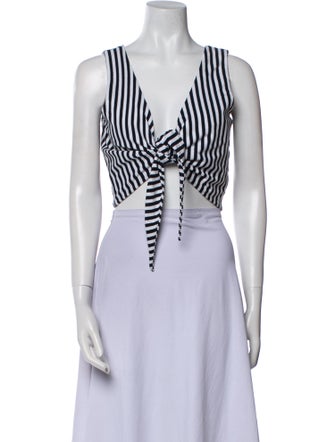 M.D.S. Stripes Striped V-Neck Crop Top