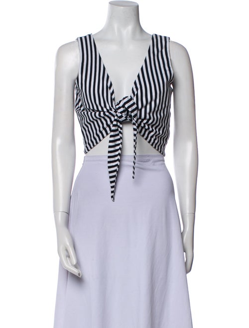 M.D.S. Stripes Striped V-Neck Crop Top