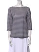 M.D.S. Stripes Striped Bateau Neckline Top