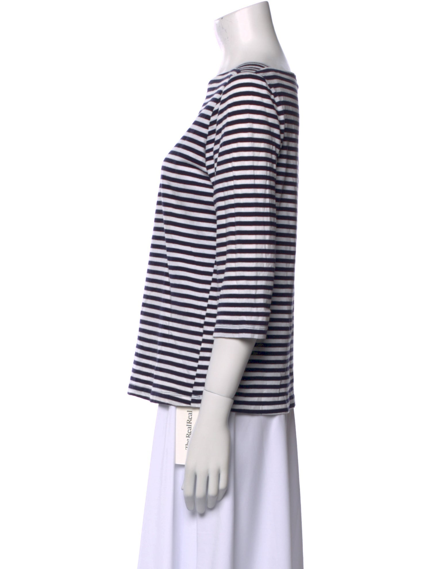 M.D.S. Stripes Striped Bateau Neckline Top