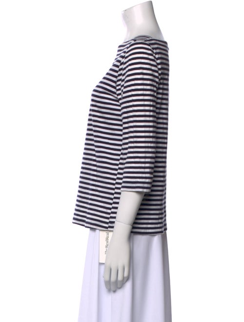 M.D.S. Stripes Striped Bateau Neckline Top
