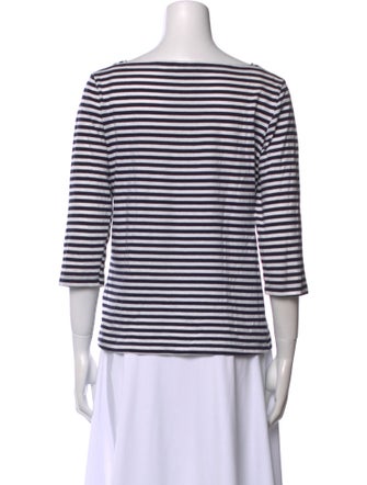 M.D.S. Stripes Striped Bateau Neckline Top