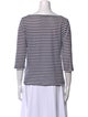 M.D.S. Stripes Striped Bateau Neckline Top