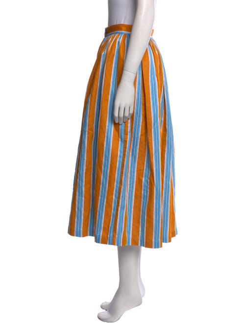 M.D.S. Stripes Striped Midi Length Skirt