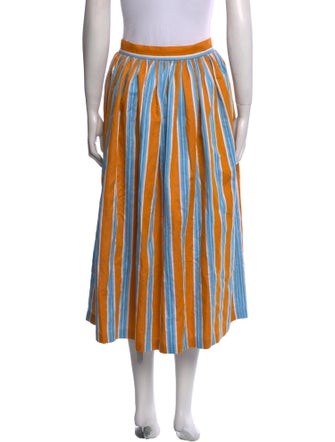 M.D.S. Stripes Striped Midi Length Skirt