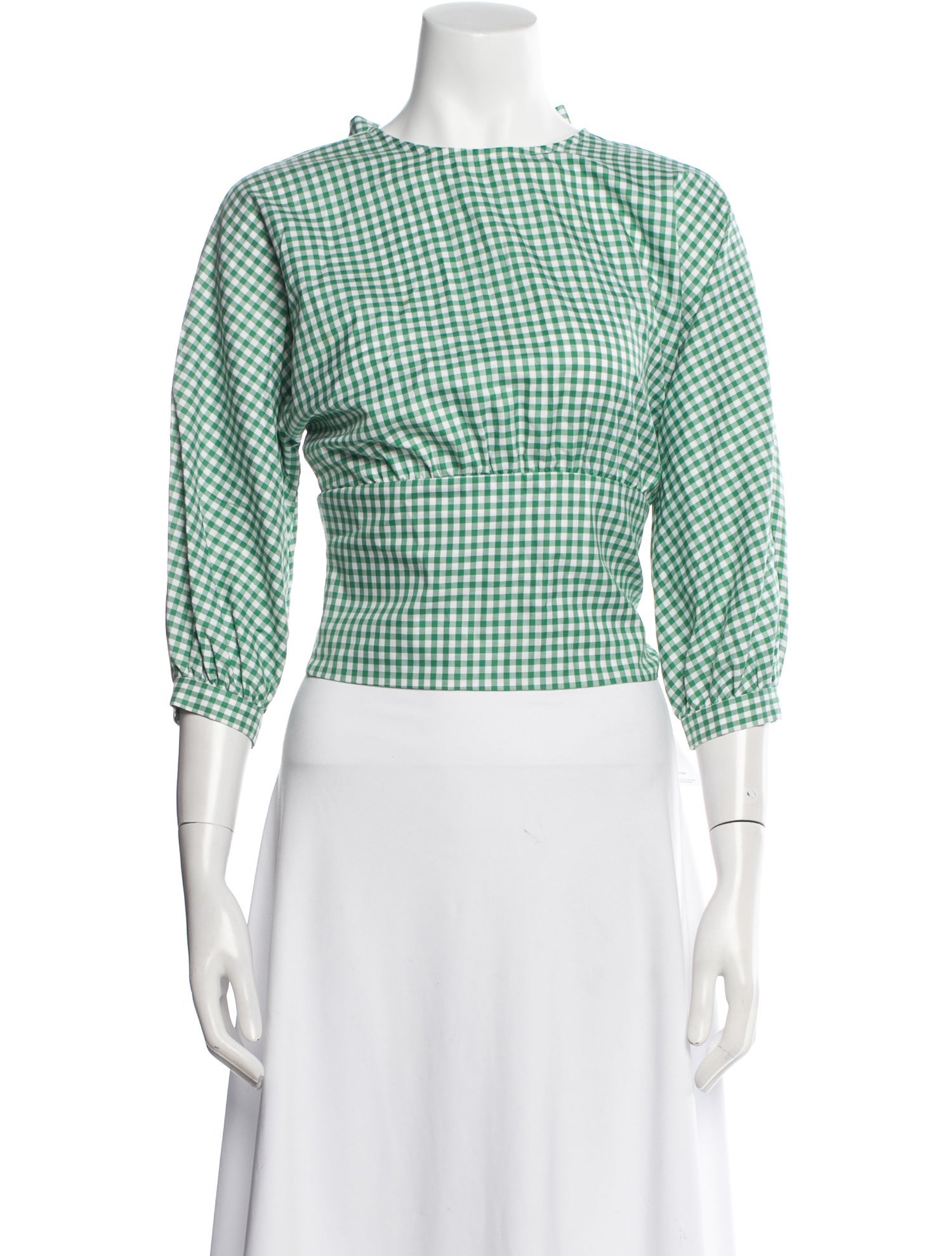 M.D.S. Stripes Plaid Print Square Neckline Crop Top