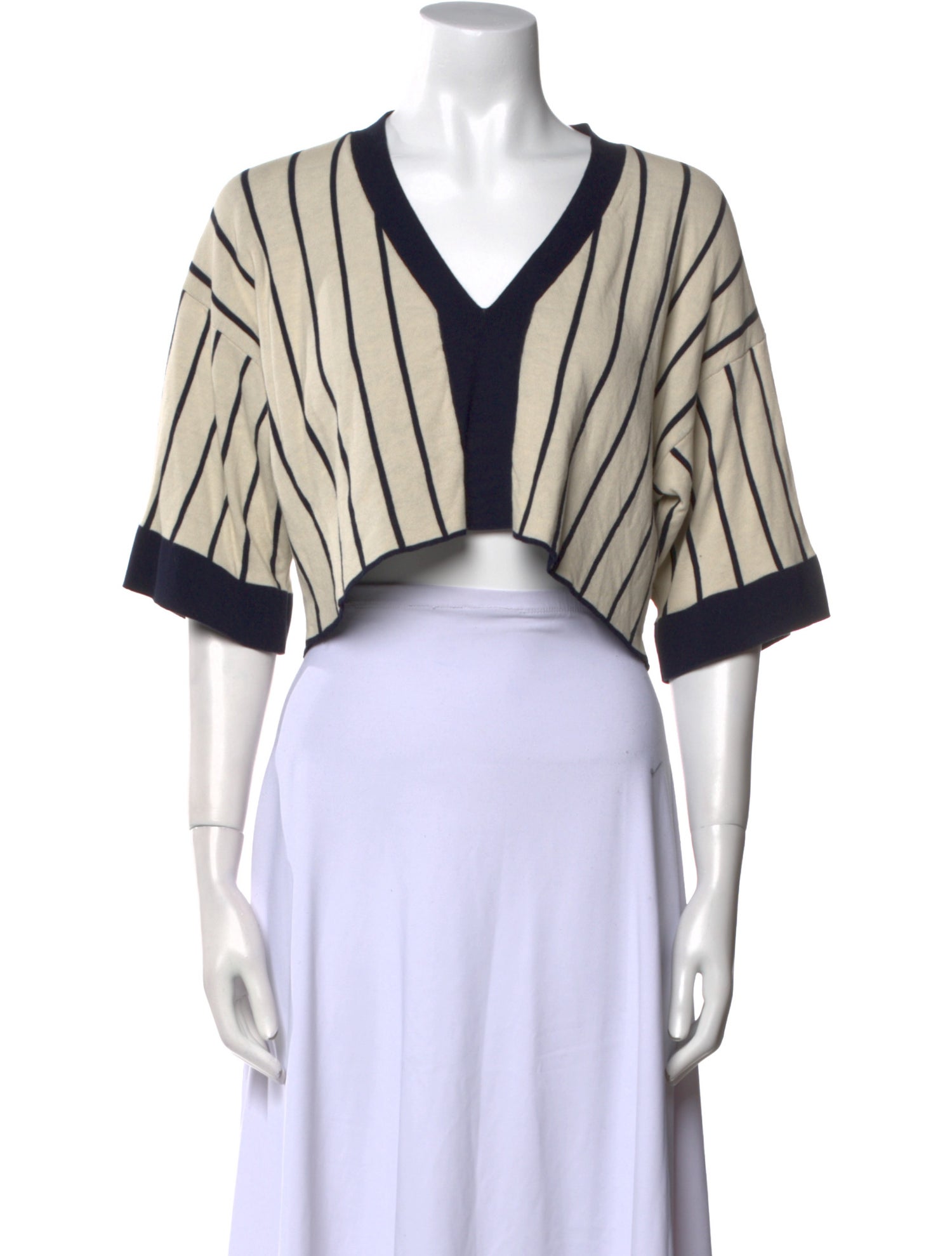 Made in Tomboy Striped V-Neck Crop Top