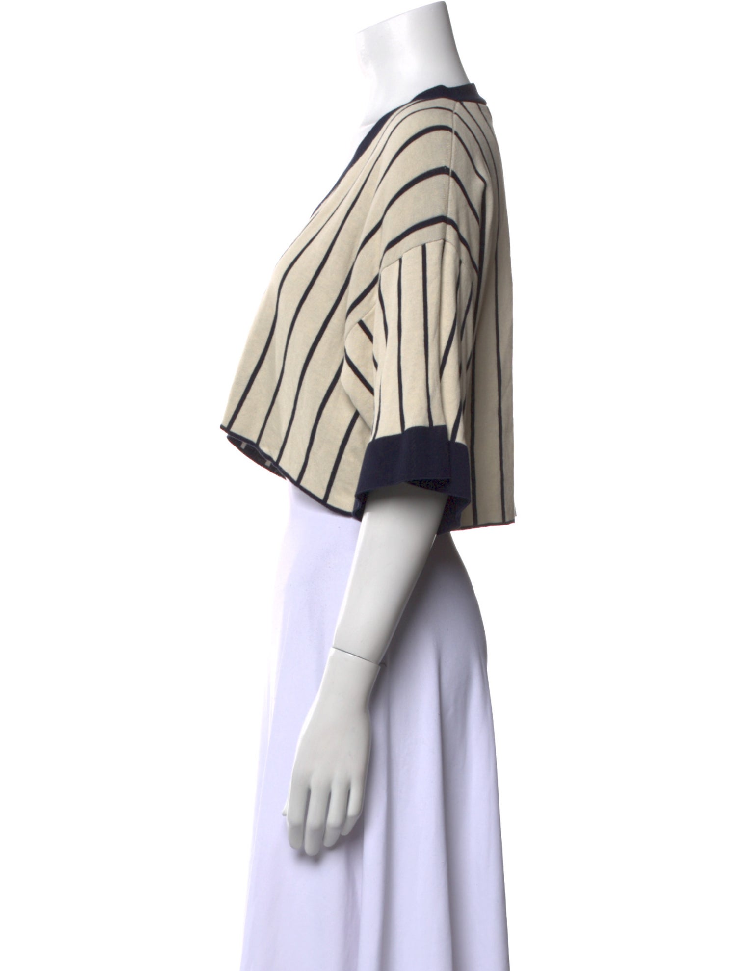 Made in Tomboy Striped V-Neck Crop Top