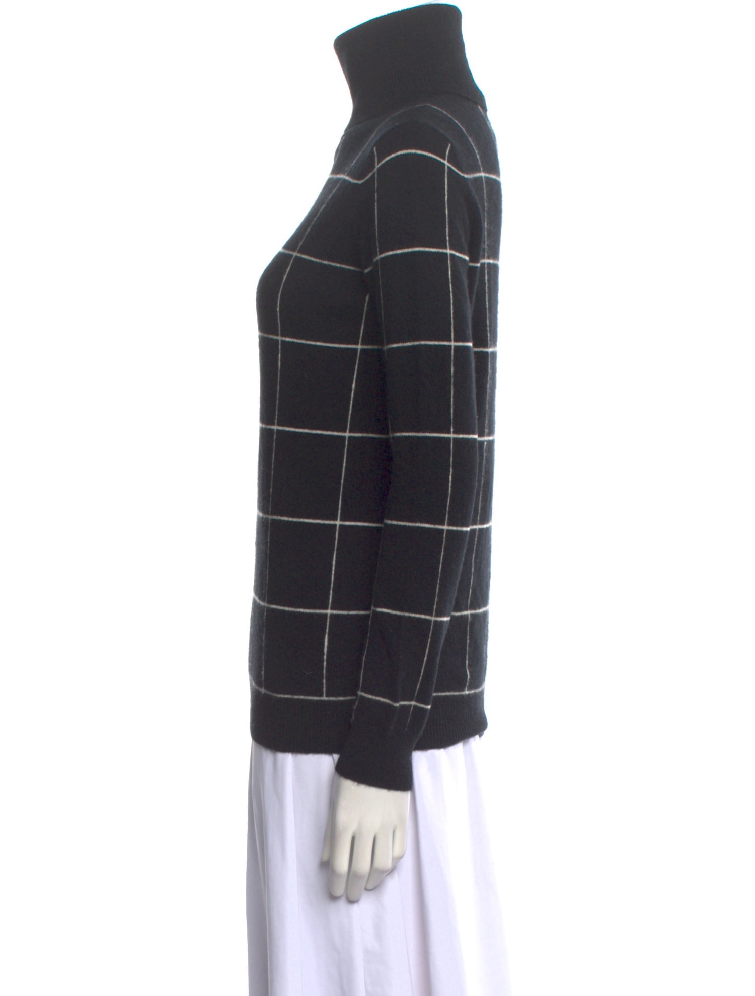 Madeleine Thompson Cashmere Plaid Print Sweater