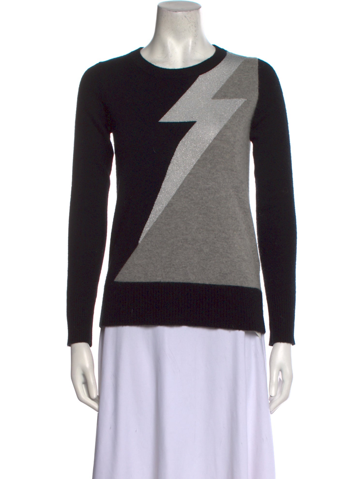 Madeleine Thompson Cashmere Colorblock Pattern Sweater