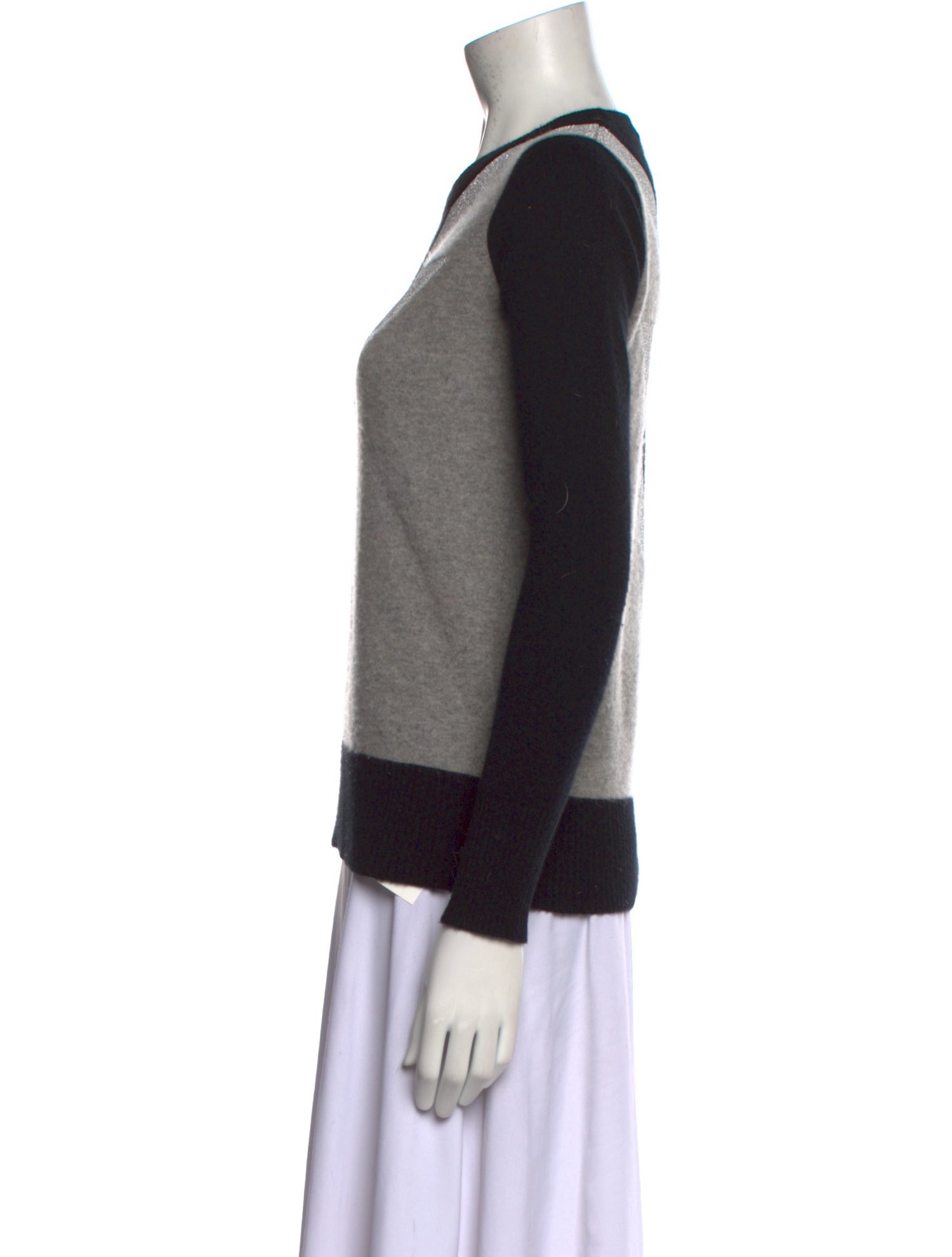 Madeleine Thompson Cashmere Colorblock Pattern Sweater