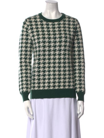 Madeleine Thompson Wool Houndstooth Print Sweater
