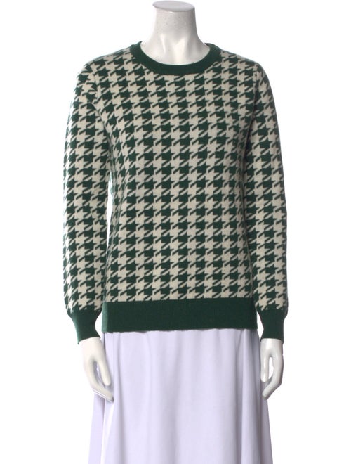 Madeleine Thompson Wool Houndstooth Print Sweater