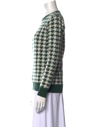 Madeleine Thompson Wool Houndstooth Print Sweater