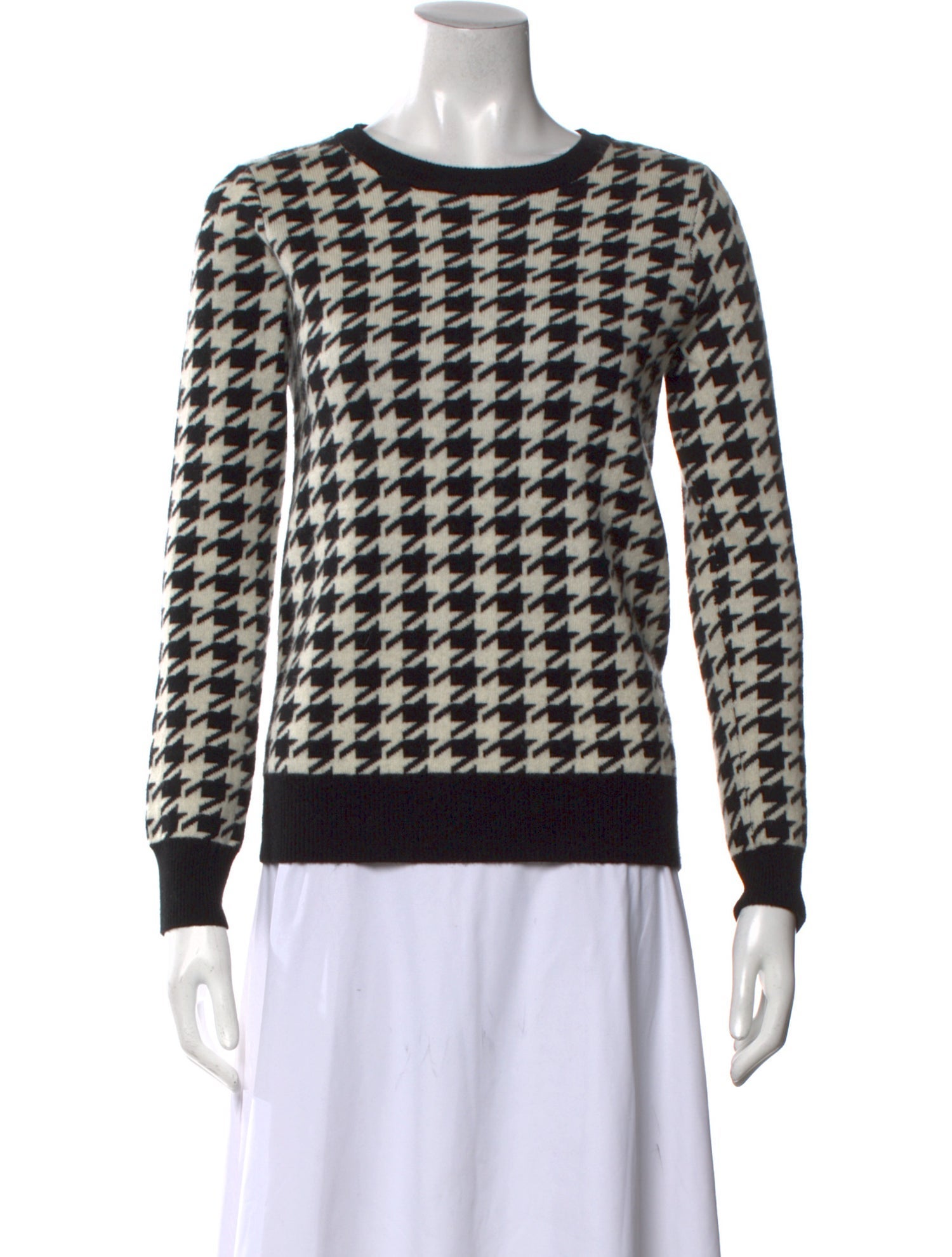 Madeleine Thompson Wool Houndstooth Print Sweater w/ Tags