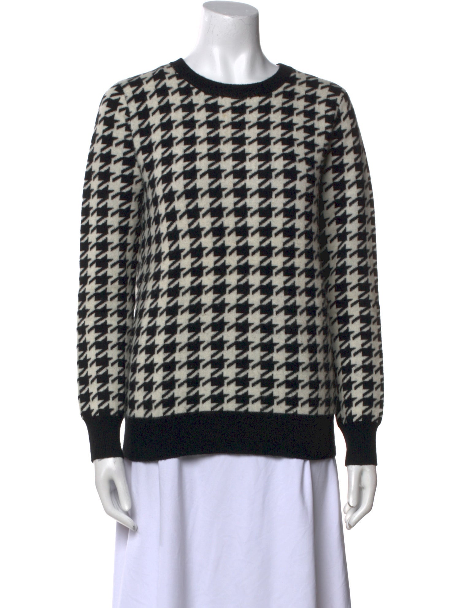 Madeleine Thompson Wool Houndstooth Print Sweater